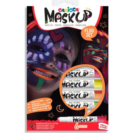Χρώματα προσώπου Carioca Mask Up Neon 43156 (σετ 6 τεμαχίων)